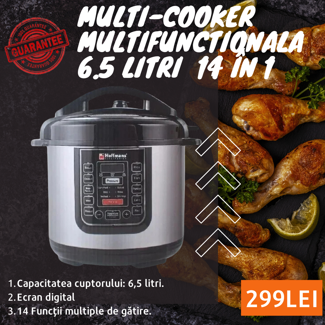 Multi-cooker multifunctional 6.5 litri  14 în 1